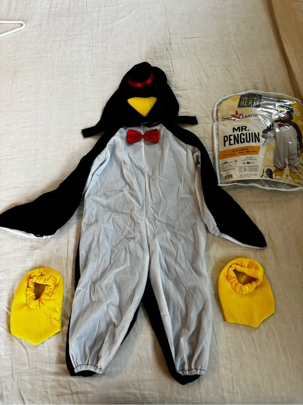 Mr. Penguin Kids Costume - Black, White & Yellow 4T